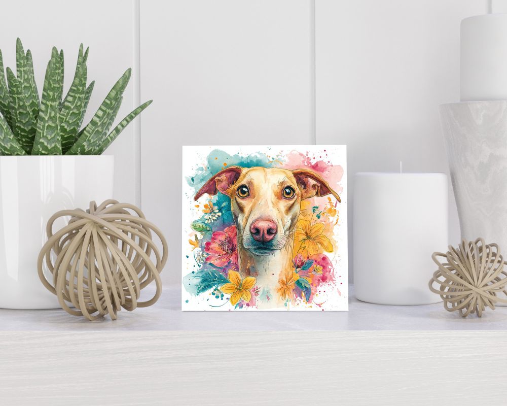 Tegel 15X15 Cm Met Podenco Canario Cadeau Decoratie | Tegeltjes Met Tekst | Tegeltjes Met Spreuken | Collega | Oma | Opa | Pensioen | Mama | Papa | Vriend Tegel 15x15 cm Podenco Canario