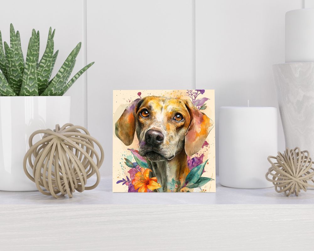 Tegel 15X15 Cm Met Podenco Canario Cadeau Decoratie | Tegeltjes Met Tekst | Tegeltjes Met Spreuken | Collega | Oma | Opa | Pensioen | Mama | Papa | Vriend Tegel 15x15 cm Podenco Canario