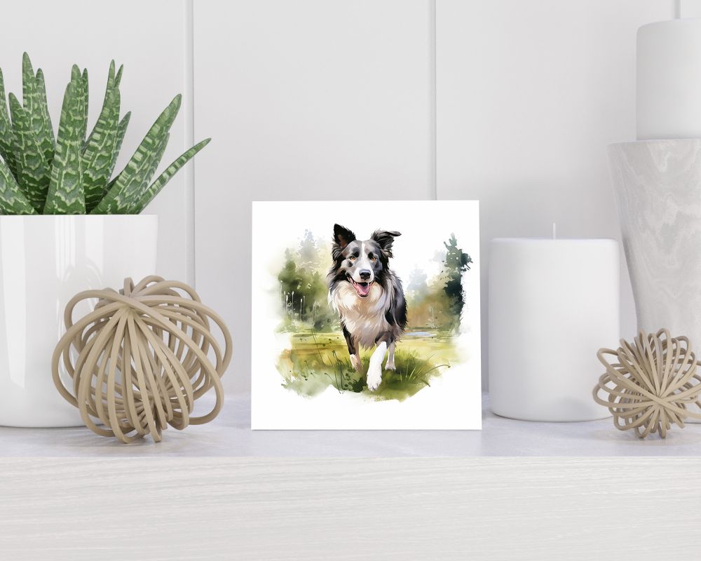 Tegel 15X15 Cm Met Collie Cadeau Decoratie | Tegeltjes Met Tekst | Tegeltjes Met Spreuken | Collega | Oma | Opa | Pensioen | Mama | Papa | Vriend Tegel 15x15 cm Border Terriƫr