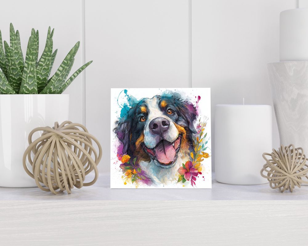 Tegel 15X15 Cm Met Berner Sennenhond Cadeau Decoratie | Tegeltjes Met Tekst | Tegeltjes Met Spreuken | Collega | Oma | Opa | Pensioen | Mama | Papa | Vriend Tegel 15x15 cm Berner Sennenhond