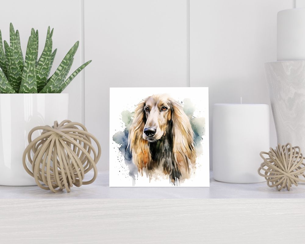 Tegel 15X15 Cm Met Afghaanse Windhond Cadeau Decoratie | Tegeltjes Met Tekst | Tegeltjes Met Spreuken | Collega | Oma | Opa | Pensioen | Mama | Papa | Vriend Tegel 15x15 cm Afghaanse Windhond