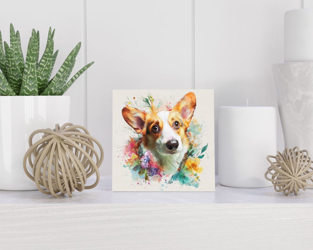Tegel 15X15 Cm Met Welsh Corgi Cardigan Cadeau Decoratie | Tegeltjes Met Tekst | Tegeltjes Met Spreuken | Collega | Oma | Opa | Pensioen | Mama | Papa | Vriend Tegel 15x15 cm Welsh Corgi Cardigan