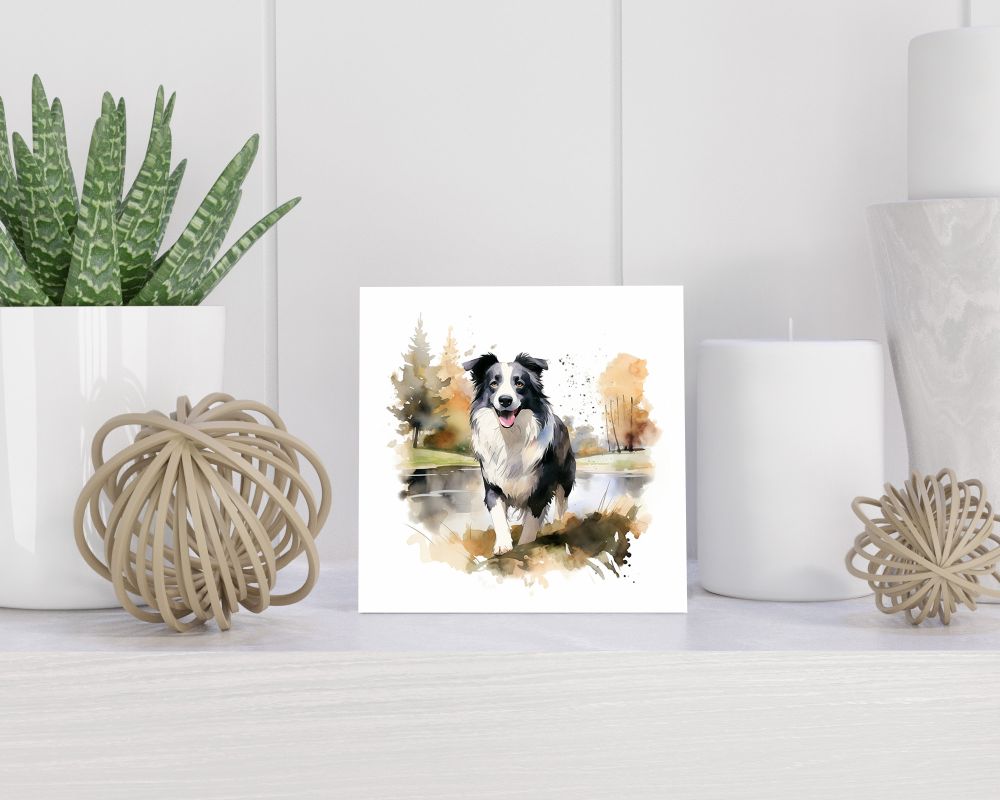 Tegel 15X15 Cm Met Collie Cadeau Decoratie | Tegeltjes Met Tekst | Tegeltjes Met Spreuken | Collega | Oma | Opa | Pensioen | Mama | Papa | Vriend Tegel 15x15 cm Border Terriƫr