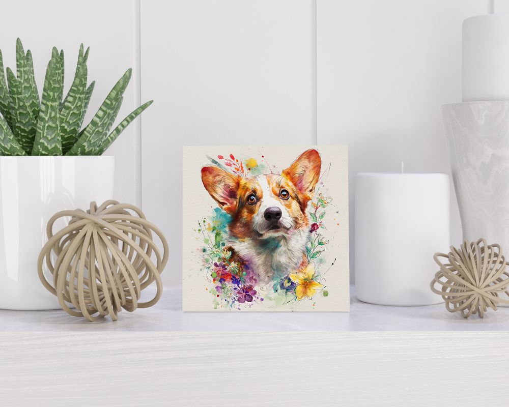 Tegel 15X15 Cm Met Welsh Corgi Cardigan Cadeau Decoratie | Tegeltjes Met Tekst | Tegeltjes Met Spreuken | Collega | Oma | Opa | Pensioen | Mama | Papa | Vriend Tegel 15x15 cm Welsh Corgi Cardigan