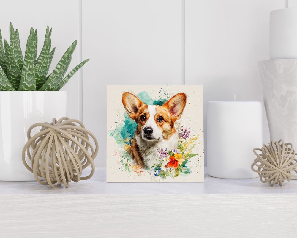 Tegel 15X15 Cm Met Welsh Corgi Cardigan Cadeau Decoratie | Tegeltjes Met Tekst | Tegeltjes Met Spreuken | Collega | Oma | Opa | Pensioen | Mama | Papa | Vriend Tegel 15x15 cm Welsh Corgi Cardigan