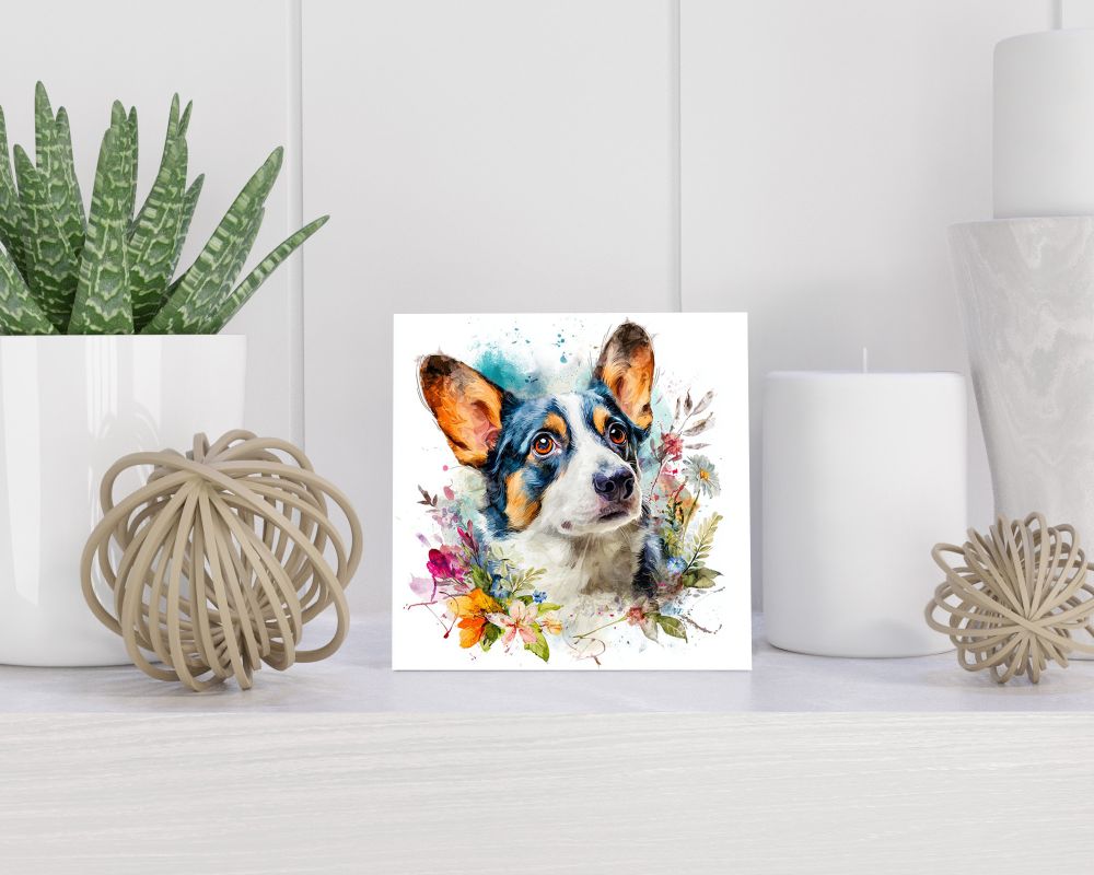 Tegel 15X15 Cm Met Welsh Corgi Cardigan Cadeau Decoratie | Tegeltjes Met Tekst | Tegeltjes Met Spreuken | Collega | Oma | Opa | Pensioen | Mama | Papa | Vriend Tegel 15x15 cm Welsh Corgi Cardigan