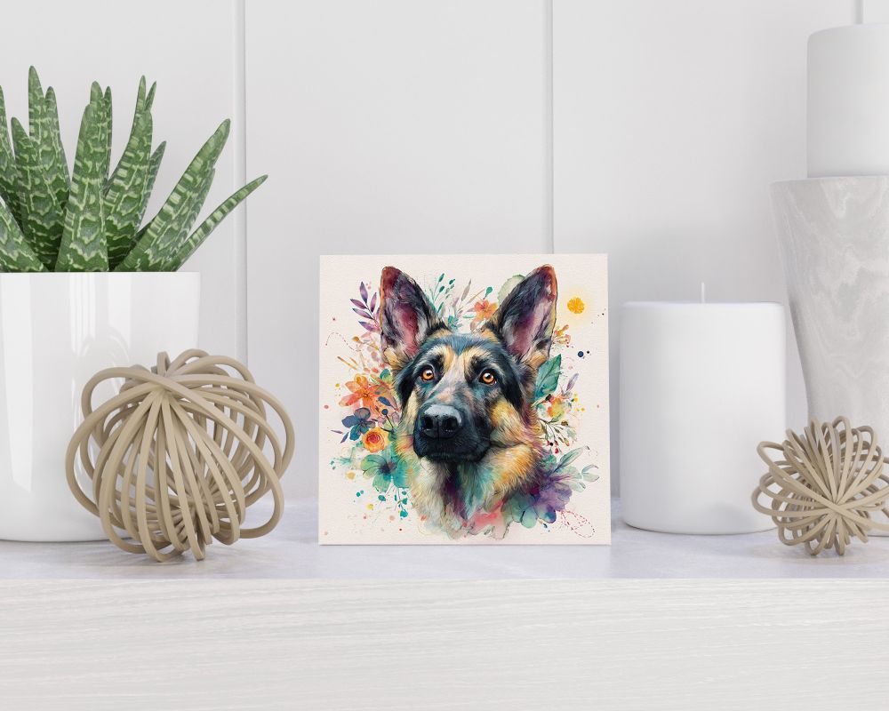 Tegel 15X15 Cm Met Duitse Herder Cadeau Decoratie | Tegeltjes Met Tekst | Tegeltjes Met Spreuken | Collega | Oma | Opa | Pensioen | Mama | Papa | Vriend Tegel 15x15 cm Duitse Herder
