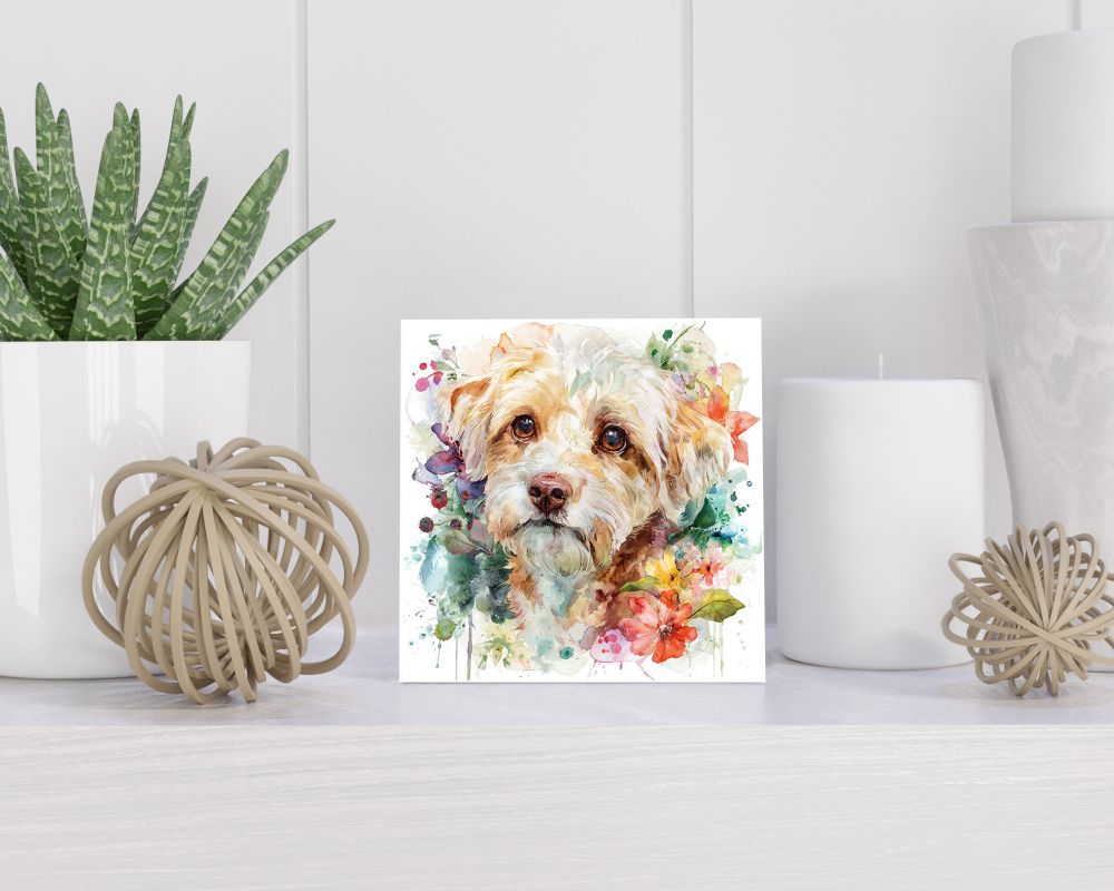 Tegel 15X15 Cm Met Dandie Dinmont Terriër Cadeau Decoratie | Tegeltjes Met Tekst | Tegeltjes Met Spreuken | Collega | Oma | Opa | Pensioen | Mama | Papa | Vriend Tegel 15x15 cm Dandie Dinmont Terriër