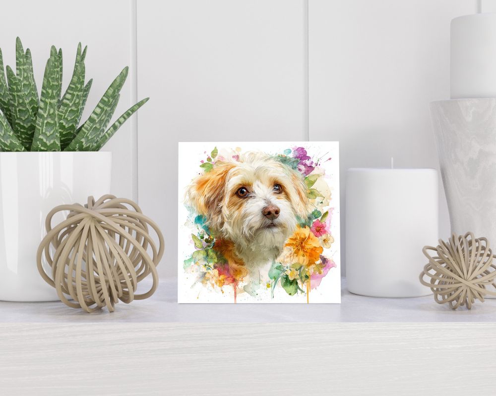 Tegel 15X15 Cm Met Dandie Dinmont Terriër Cadeau Decoratie | Tegeltjes Met Tekst | Tegeltjes Met Spreuken | Collega | Oma | Opa | Pensioen | Mama | Papa | Vriend Tegel 15x15 cm Dandie Dinmont Terriër