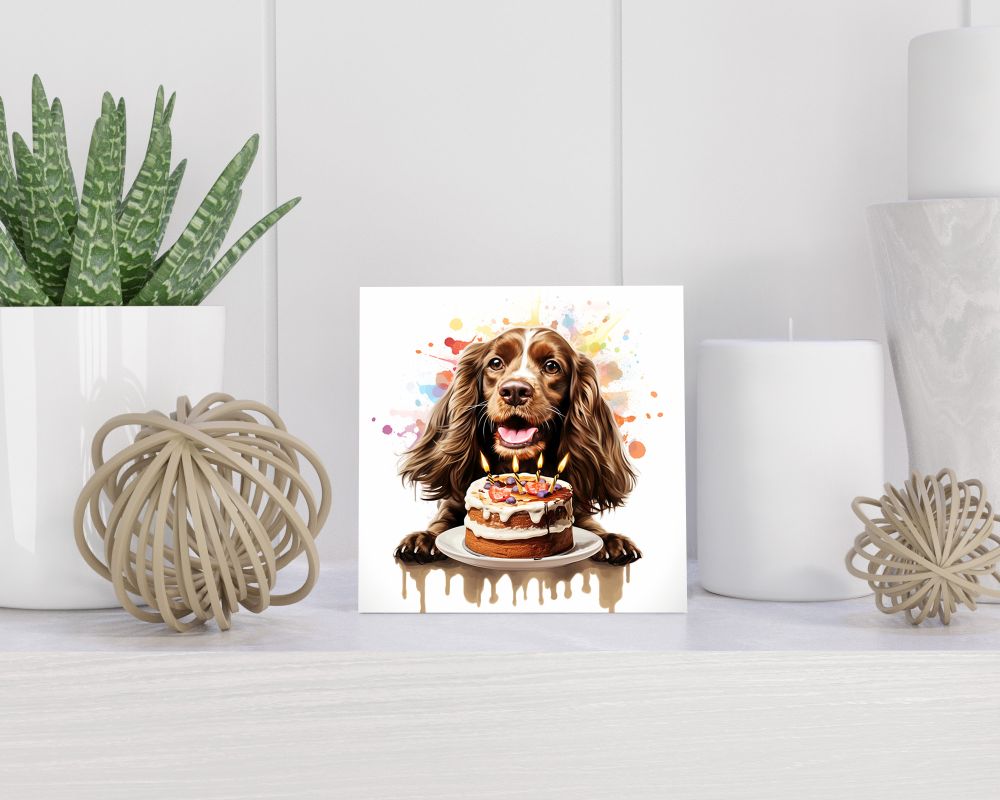 Tegel 15X15 Cm Met Engelse Cockerspaniël Cadeau Decoratie | Tegeltjes Met Tekst | Tegeltjes Met Spreuken | Collega | Oma | Opa | Pensioen | Mama | Papa | Vriend Tegel 15x15 cm Engelse Cockerspaniël