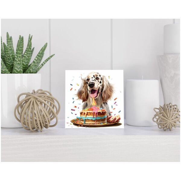 Tegel 15X15 Cm Met Engelse Setter Cadeau Decoratie | Tegeltjes Met Tekst | Tegeltjes Met Spreuken | Collega | Oma | Opa | Pensioen | Mama | Papa | Vriend Tegel 15x15 cm Engelse Setter