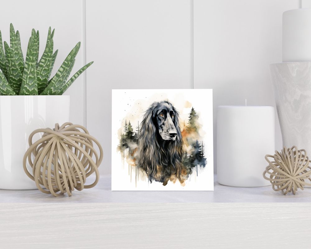 Tegel 15X15 Cm Met Afghaanse Windhond Cadeau Decoratie | Tegeltjes Met Tekst | Tegeltjes Met Spreuken | Collega | Oma | Opa | Pensioen | Mama | Papa | Vriend Tegel 15x15 cm Afghaanse Windhond