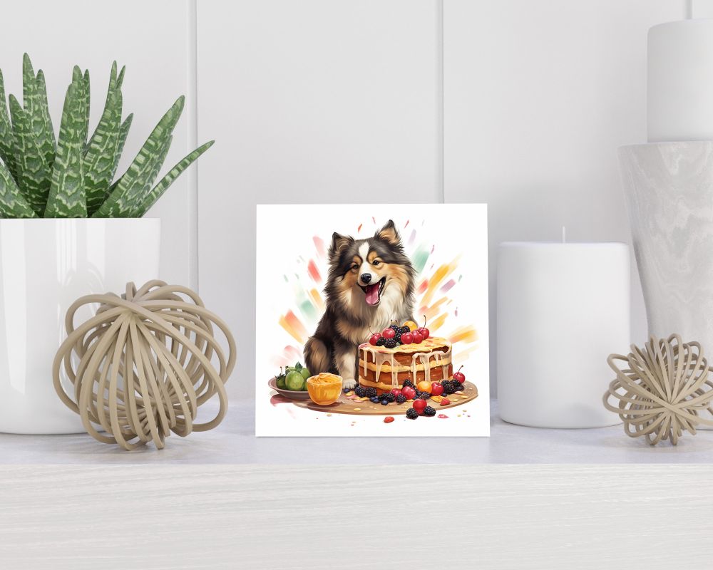 Tegel 15X15 Cm Met Finse Lappenhond Cadeau Decoratie | Tegeltjes Met Tekst | Tegeltjes Met Spreuken | Collega | Oma | Opa | Pensioen | Mama | Papa | Vriend Tegel 15x15 cm Finse Lappenhond