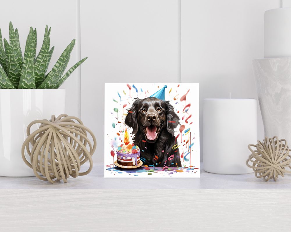 Tegel 15X15 Cm Met Flatcoated Retriever Cadeau Decoratie | Tegeltjes Met Tekst | Tegeltjes Met Spreuken | Collega | Oma | Opa | Pensioen | Mama | Papa | Vriend Tegel 15x15 cm Flatcoated Retriever