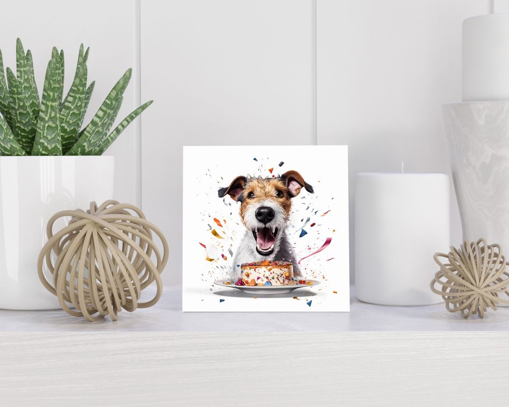 Tegel 15X15 Cm Met Fox Terrier Cadeau Decoratie | Tegeltjes Met Tekst | Tegeltjes Met Spreuken | Collega | Oma | Opa | Pensioen | Mama | Papa | Vriend Tegel 15x15 cm Fox Terrier