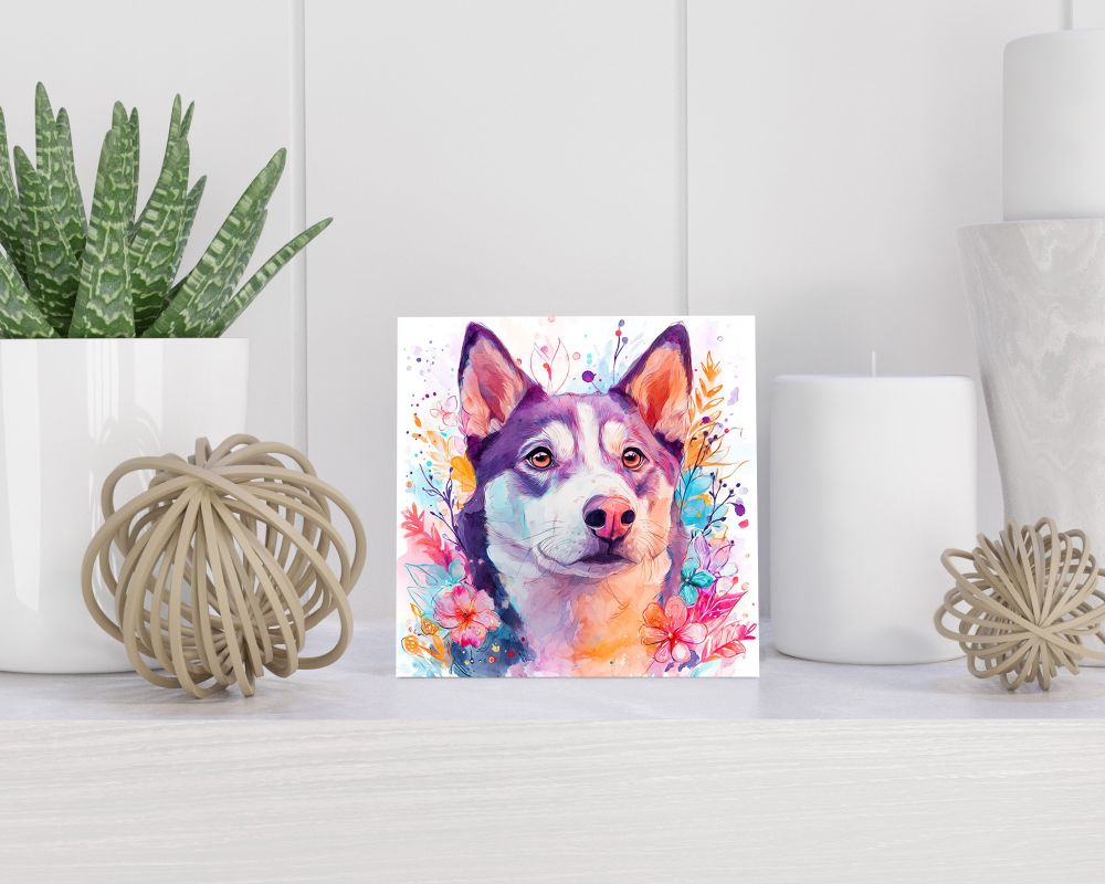Tegel 15X15 Cm Met Oost-Siberische Laika Cadeau Decoratie | Tegeltjes Met Tekst | Tegeltjes Met Spreuken | Collega | Oma | Opa | Pensioen | Mama | Papa | Vriend Tegel 15x15 cm Oost-Siberische Laika