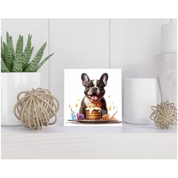 Tegel 15X15 Cm Met Franse Bulldog Cadeau Decoratie | Tegeltjes Met Tekst | Tegeltjes Met Spreuken | Collega | Oma | Opa | Pensioen | Mama | Papa | Vriend Tegel 15x15 cm Franse Bulldog