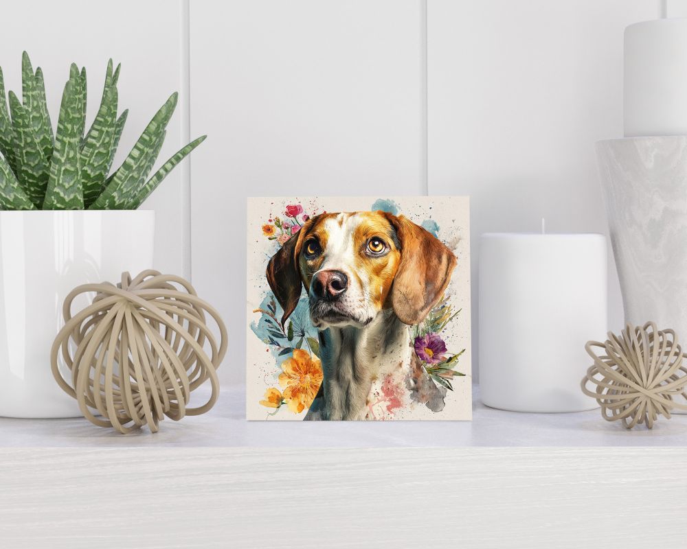 Tegel 15X15 Cm Met Engelse Foxhound Cadeau Decoratie | Tegeltjes Met Tekst | Tegeltjes Met Spreuken | Collega | Oma | Opa | Pensioen | Mama | Papa | Vriend Tegel 15x15 cm Engelse Foxhound