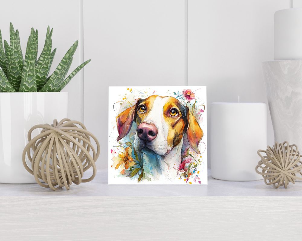 Tegel 15X15 Cm Met Engelse Foxhound Cadeau Decoratie | Tegeltjes Met Tekst | Tegeltjes Met Spreuken | Collega | Oma | Opa | Pensioen | Mama | Papa | Vriend Tegel 15x15 cm Engelse Foxhound