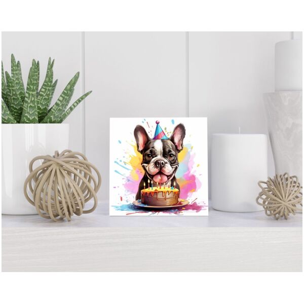 Tegel 15X15 Cm Met Franse Bulldog Cadeau Decoratie | Tegeltjes Met Tekst | Tegeltjes Met Spreuken | Collega | Oma | Opa | Pensioen | Mama | Papa | Vriend Tegel 15x15 cm Franse Bulldog