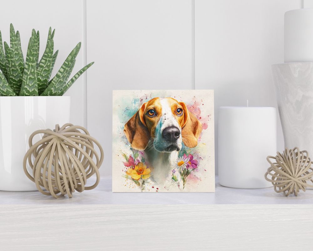 Tegel 15X15 Cm Met Engelse Foxhound Cadeau Decoratie | Tegeltjes Met Tekst | Tegeltjes Met Spreuken | Collega | Oma | Opa | Pensioen | Mama | Papa | Vriend Tegel 15x15 cm Engelse Foxhound