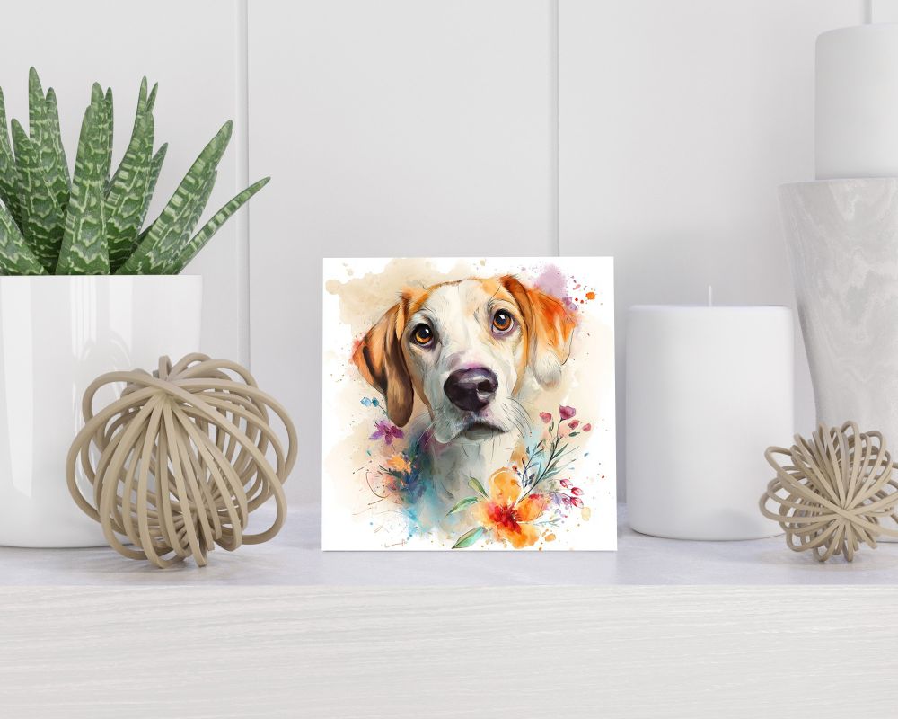 Tegel 15X15 Cm Met Engelse Foxhound Cadeau Decoratie | Tegeltjes Met Tekst | Tegeltjes Met Spreuken | Collega | Oma | Opa | Pensioen | Mama | Papa | Vriend Tegel 15x15 cm Engelse Foxhound