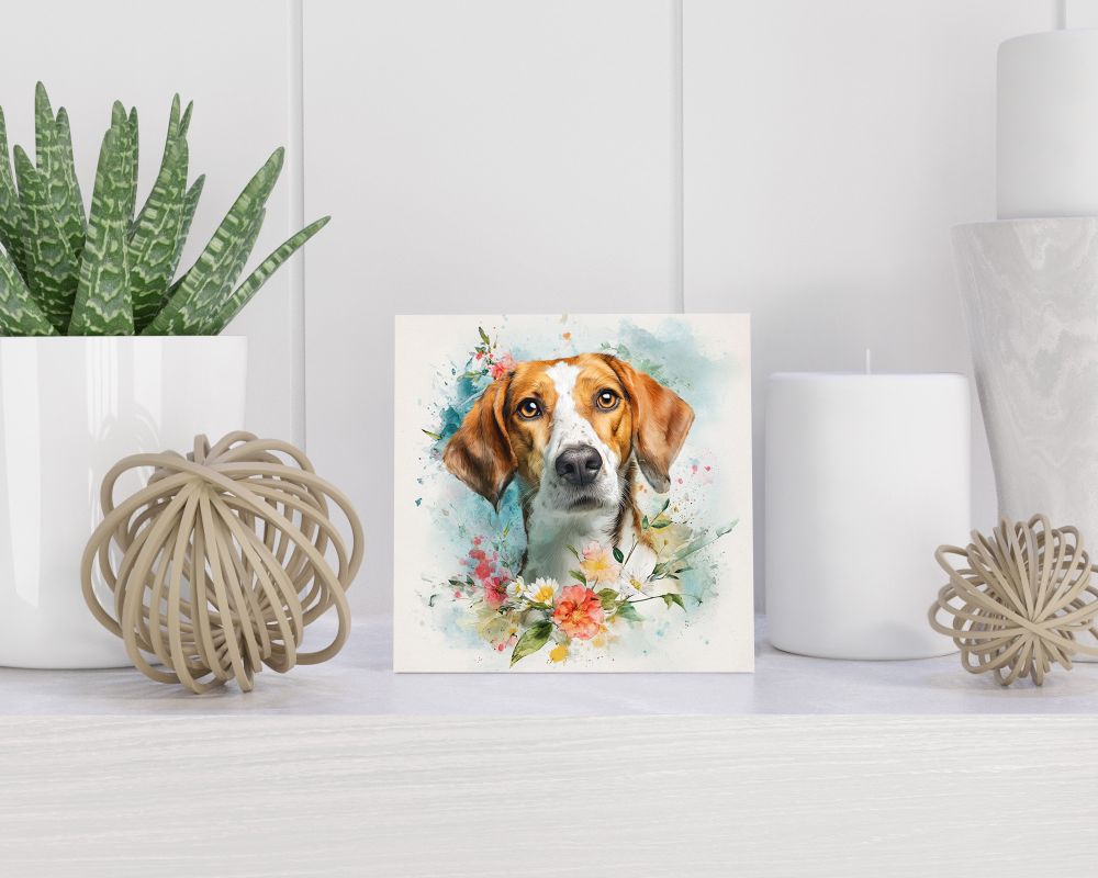 Tegel 15X15 Cm Met Engelse Foxhound Cadeau Decoratie | Tegeltjes Met Tekst | Tegeltjes Met Spreuken | Collega | Oma | Opa | Pensioen | Mama | Papa | Vriend Tegel 15x15 cm Engelse Foxhound