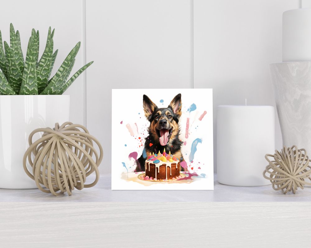 Tegel 15X15 Cm Met Duitse Herder Cadeau Decoratie | Tegeltjes Met Tekst | Tegeltjes Met Spreuken | Collega | Oma | Opa | Pensioen | Mama | Papa | Vriend Tegel 15x15 cm Duitse Herder