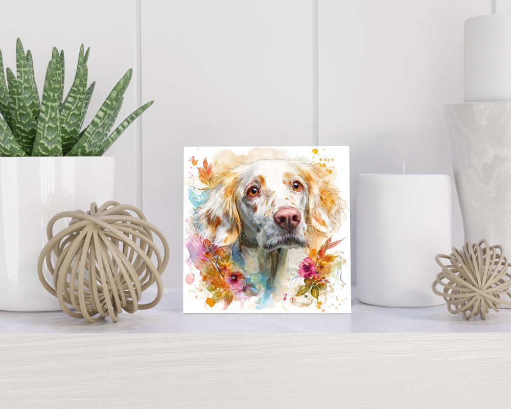 Tegel 15X15 Cm Met Engelse Setter Cadeau Decoratie | Tegeltjes Met Tekst | Tegeltjes Met Spreuken | Collega | Oma | Opa | Pensioen | Mama | Papa | Vriend Tegel 15x15 cm Engelse Setter