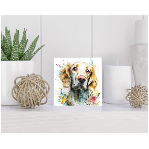 Tegel 15X15 Cm Met Engelse Setter Cadeau Decoratie | Tegeltjes Met Tekst | Tegeltjes Met Spreuken | Collega | Oma | Opa | Pensioen | Mama | Papa | Vriend Tegel 15x15 cm Engelse Setter