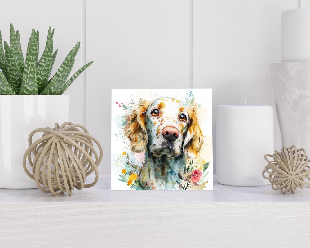 Tegel 15X15 Cm Met Engelse Setter Cadeau Decoratie | Tegeltjes Met Tekst | Tegeltjes Met Spreuken | Collega | Oma | Opa | Pensioen | Mama | Papa | Vriend Tegel 15x15 cm Engelse Setter