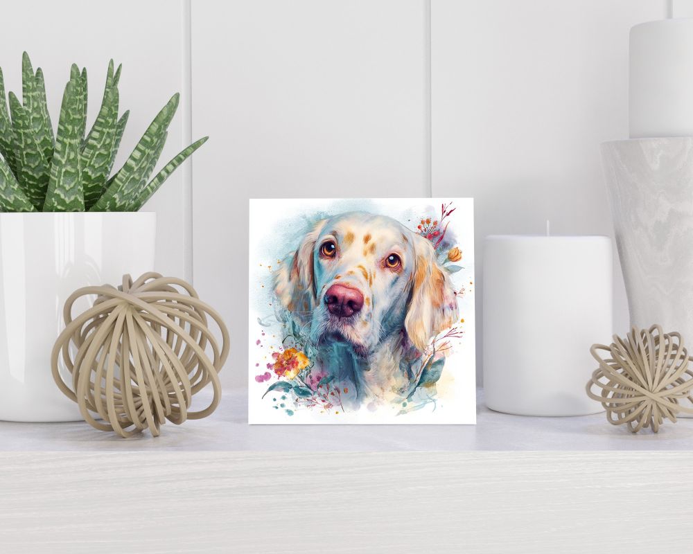 Tegel 15X15 Cm Met Engelse Setter Cadeau Decoratie | Tegeltjes Met Tekst | Tegeltjes Met Spreuken | Collega | Oma | Opa | Pensioen | Mama | Papa | Vriend Tegel 15x15 cm Engelse Setter