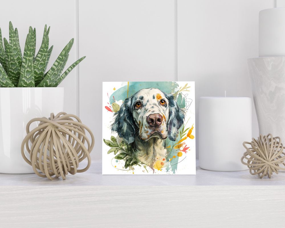 Tegel 15X15 Cm Met Engelse Setter Cadeau Decoratie | Tegeltjes Met Tekst | Tegeltjes Met Spreuken | Collega | Oma | Opa | Pensioen | Mama | Papa | Vriend Tegel 15x15 cm Engelse Setter