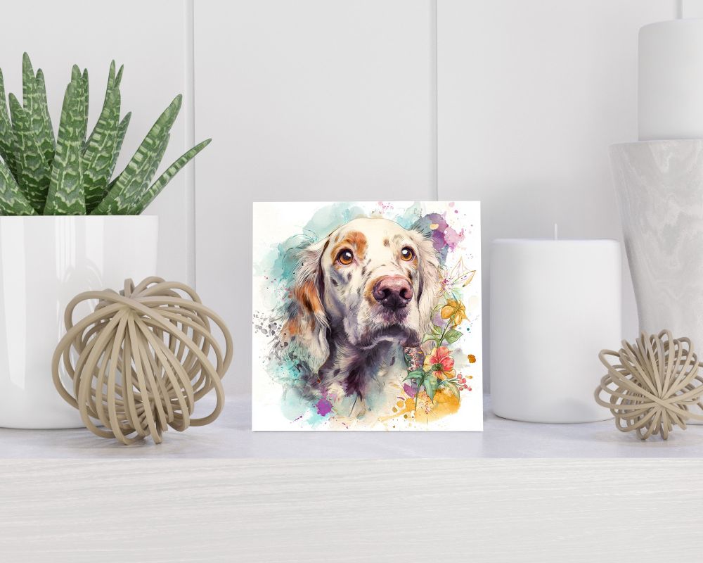 Tegel 15X15 Cm Met Engelse Setter Cadeau Decoratie | Tegeltjes Met Tekst | Tegeltjes Met Spreuken | Collega | Oma | Opa | Pensioen | Mama | Papa | Vriend Tegel 15x15 cm Engelse Setter