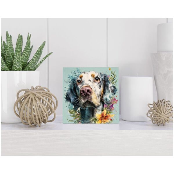 Tegel 15X15 Cm Met Engelse Setter Cadeau Decoratie | Tegeltjes Met Tekst | Tegeltjes Met Spreuken | Collega | Oma | Opa | Pensioen | Mama | Papa | Vriend Tegel 15x15 cm Engelse Setter