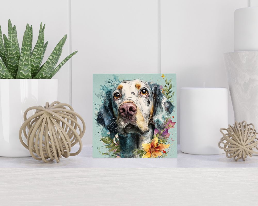 Tegel 15X15 Cm Met Engelse Setter Cadeau Decoratie | Tegeltjes Met Tekst | Tegeltjes Met Spreuken | Collega | Oma | Opa | Pensioen | Mama | Papa | Vriend Tegel 15x15 cm Engelse Setter