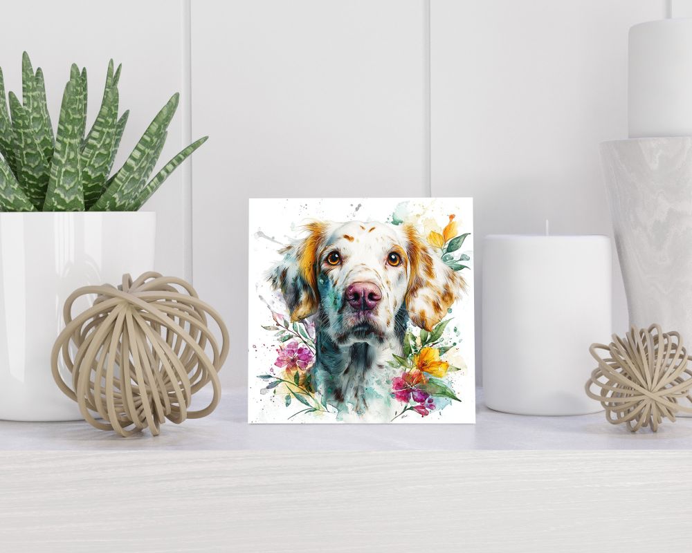 Tegel 15X15 Cm Met Engelse Setter Cadeau Decoratie | Tegeltjes Met Tekst | Tegeltjes Met Spreuken | Collega | Oma | Opa | Pensioen | Mama | Papa | Vriend Tegel 15x15 cm Engelse Setter