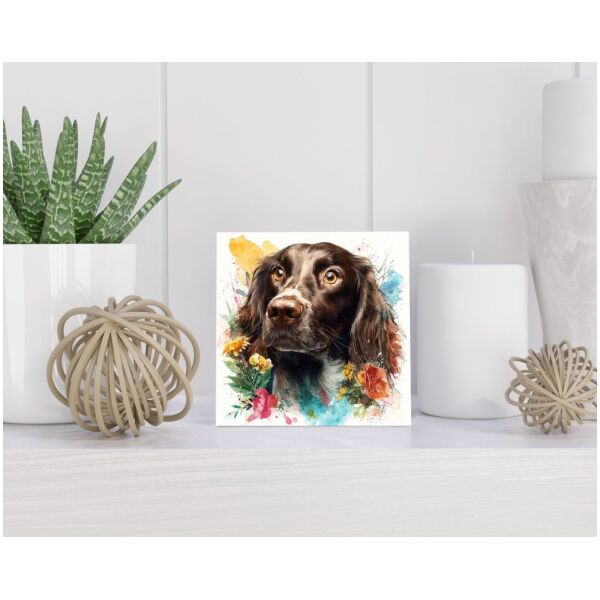 Tegel 15X15 Cm Met Field Spaniël Cadeau Decoratie | Tegeltjes Met Tekst | Tegeltjes Met Spreuken | Collega | Oma | Opa | Pensioen | Mama | Papa | Vriend Tegel 15x15 cm Field Spaniël