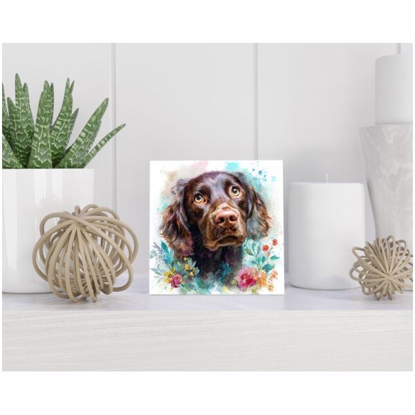 Tegel 15X15 Cm Met Field Spaniël Cadeau Decoratie | Tegeltjes Met Tekst | Tegeltjes Met Spreuken | Collega | Oma | Opa | Pensioen | Mama | Papa | Vriend Tegel 15x15 cm Field Spaniël