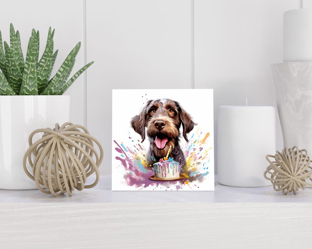 Tegel 15X15 Cm Met Duitse Staande Draadhaar Cadeau Decoratie | Tegeltjes Met Tekst | Tegeltjes Met Spreuken | Collega | Oma | Opa | Pensioen | Mama | Papa | Vriend Tegel 15x15 cm Duitse Staande Draadhaar