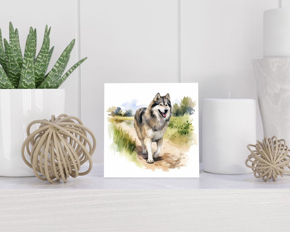 Tegel 15X15 Cm Met Alaskan Malamute Cadeau Decoratie | Tegeltjes Met Tekst | Tegeltjes Met Spreuken | Collega | Oma | Opa | Pensioen | Mama | Papa | Vriend Tegel 15x15 cm Alaskan Malamute