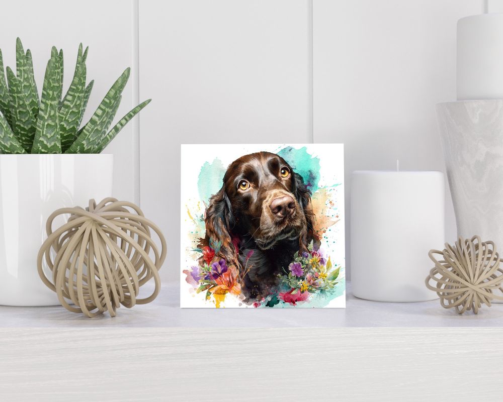 Tegel 15X15 Cm Met Field Spaniël Cadeau Decoratie | Tegeltjes Met Tekst | Tegeltjes Met Spreuken | Collega | Oma | Opa | Pensioen | Mama | Papa | Vriend Tegel 15x15 cm Field Spaniël