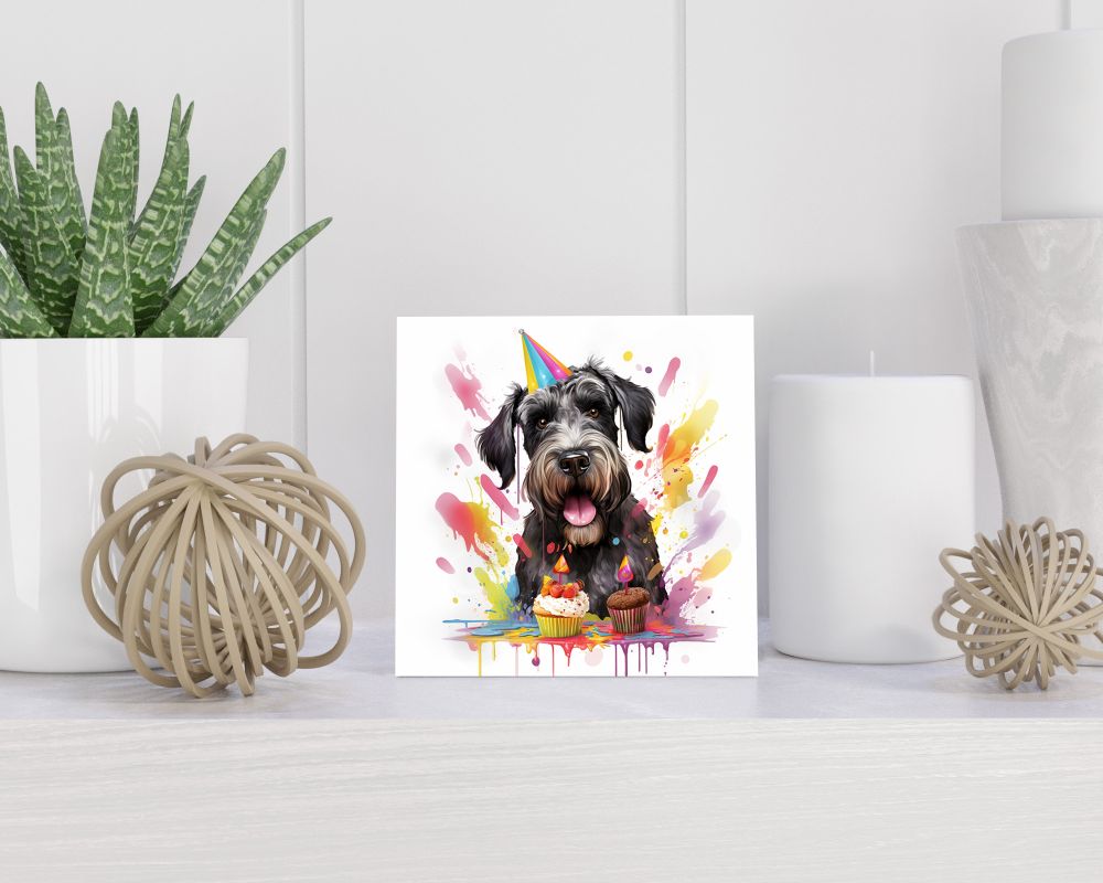 Tegel 15X15 Cm Met Reuzenschnauzer Cadeau Decoratie | Tegeltjes Met Tekst | Tegeltjes Met Spreuken | Collega | Oma | Opa | Pensioen | Mama | Papa | Vriend Tegel 15x15 cm Reuzenschnauzer