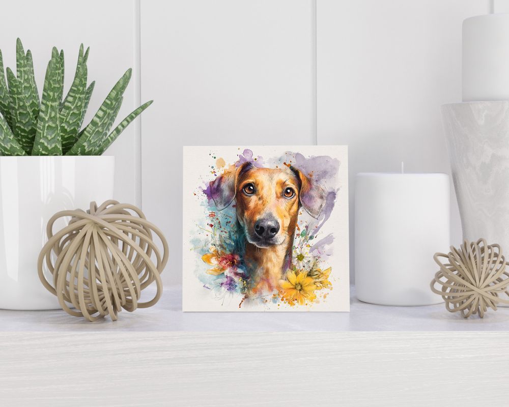 Tegel 15X15 Cm Met Finse Lappenhond Cadeau Decoratie | Tegeltjes Met Tekst | Tegeltjes Met Spreuken | Collega | Oma | Opa | Pensioen | Mama | Papa | Vriend Tegel 15x15 cm Finse Lappenhond