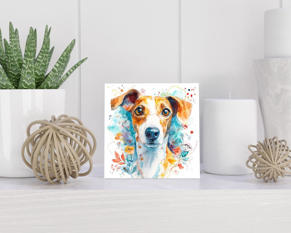 Tegel 15X15 Cm Met Finse Lappenhond Cadeau Decoratie | Tegeltjes Met Tekst | Tegeltjes Met Spreuken | Collega | Oma | Opa | Pensioen | Mama | Papa | Vriend Tegel 15x15 cm Finse Lappenhond