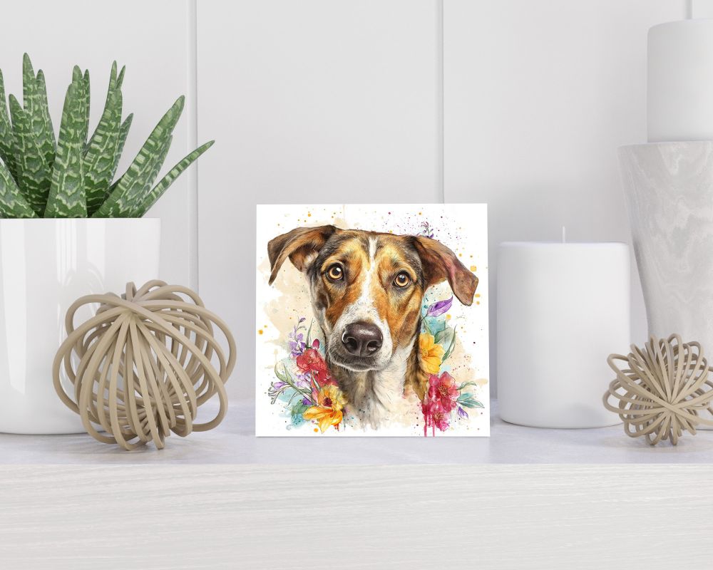Tegel 15X15 Cm Met Finse Lappenhond Cadeau Decoratie | Tegeltjes Met Tekst | Tegeltjes Met Spreuken | Collega | Oma | Opa | Pensioen | Mama | Papa | Vriend Tegel 15x15 cm Finse Lappenhond