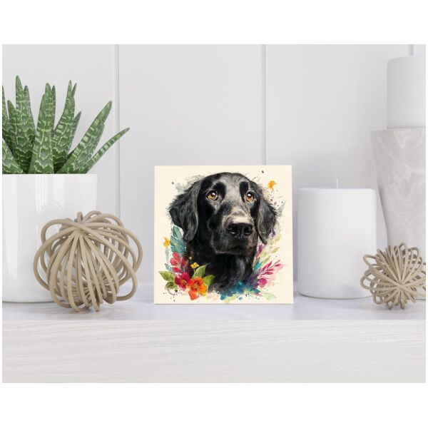 Tegel 15x15 cm Flatcoated Retriever
