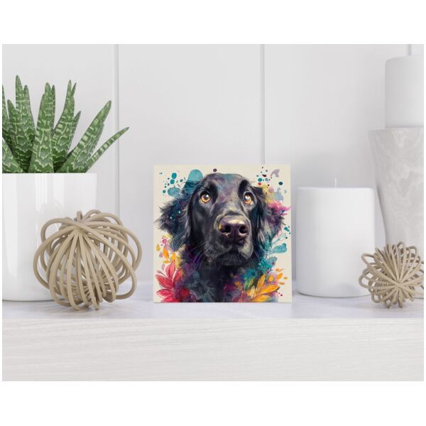 Tegel 15x15 cm Flatcoated Retriever