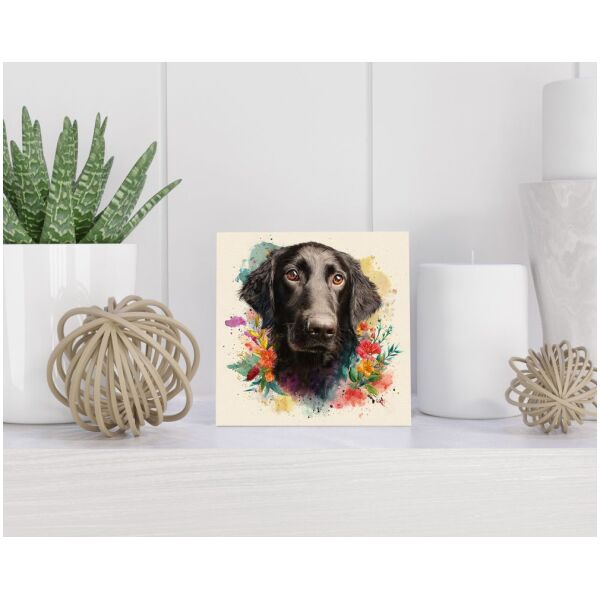 Tegel 15x15 cm Flatcoated Retriever