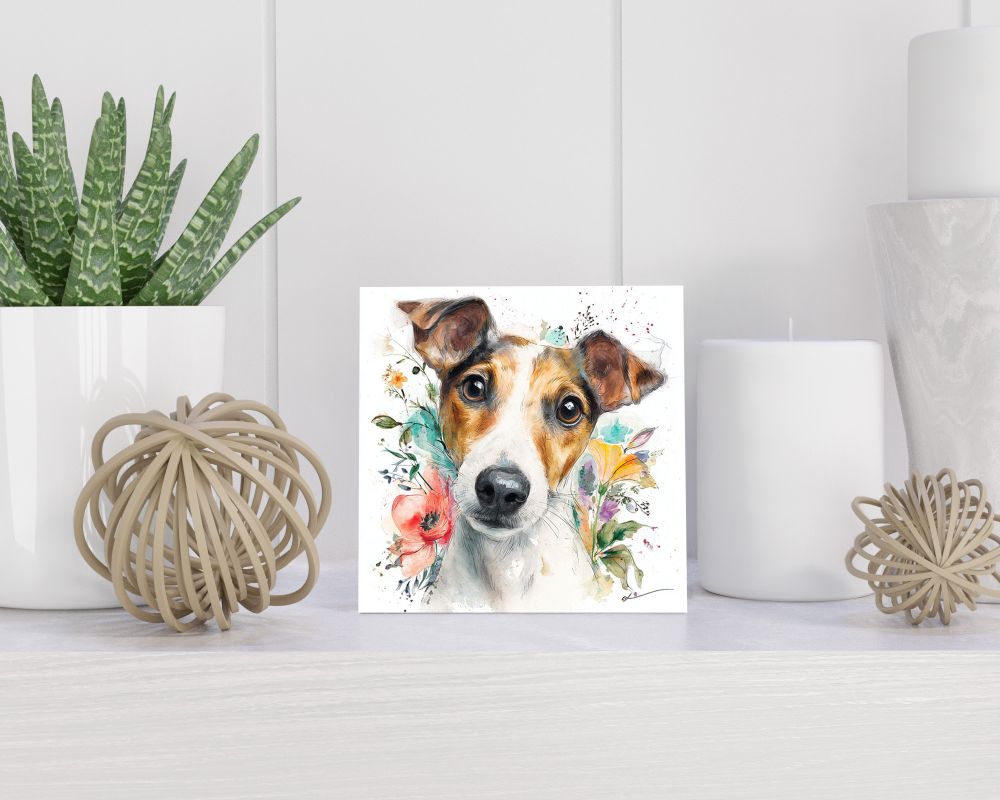 Tegel 15X15 Cm Met Fox Terrier Cadeau Decoratie | Tegeltjes Met Tekst | Tegeltjes Met Spreuken | Collega | Oma | Opa | Pensioen | Mama | Papa | Vriend Tegel 15x15 cm Fox Terrier